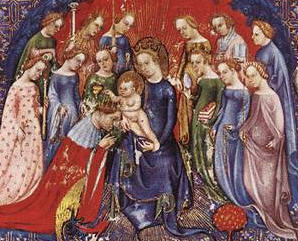 Giangaleazzo with Madonna and child and 12 virtues